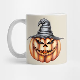 Vintage halloween pumpkin with witch hat Mug